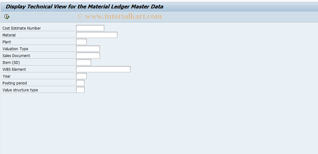 SAP TCode CKMDISPTAB - Technical View of ML Master Data