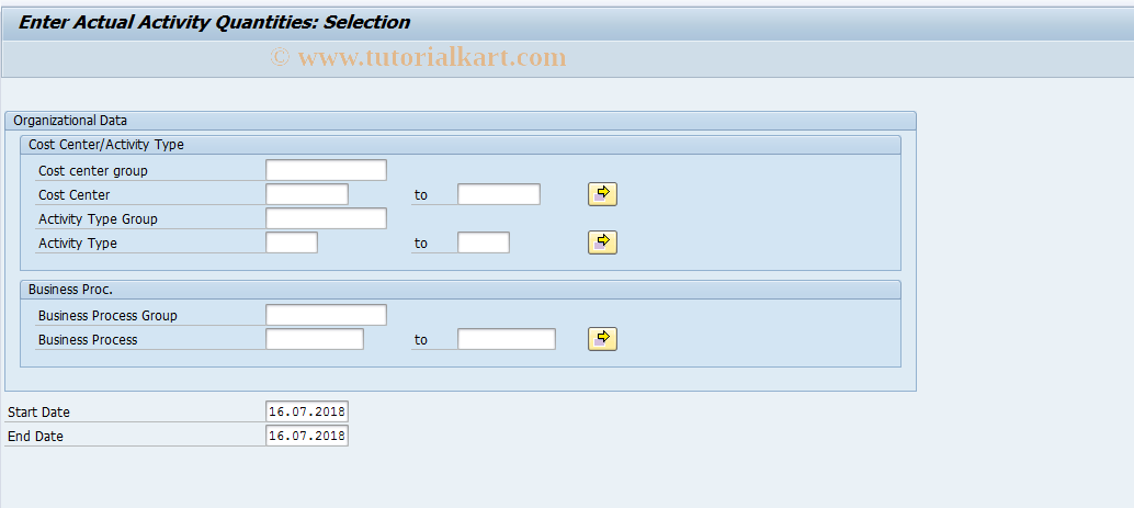 SAP TCode CKMDUVREC - Enter Activity Differences