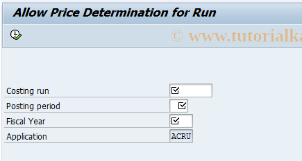 SAP TCode CKMF_RUN - Allow Price Determination for Run