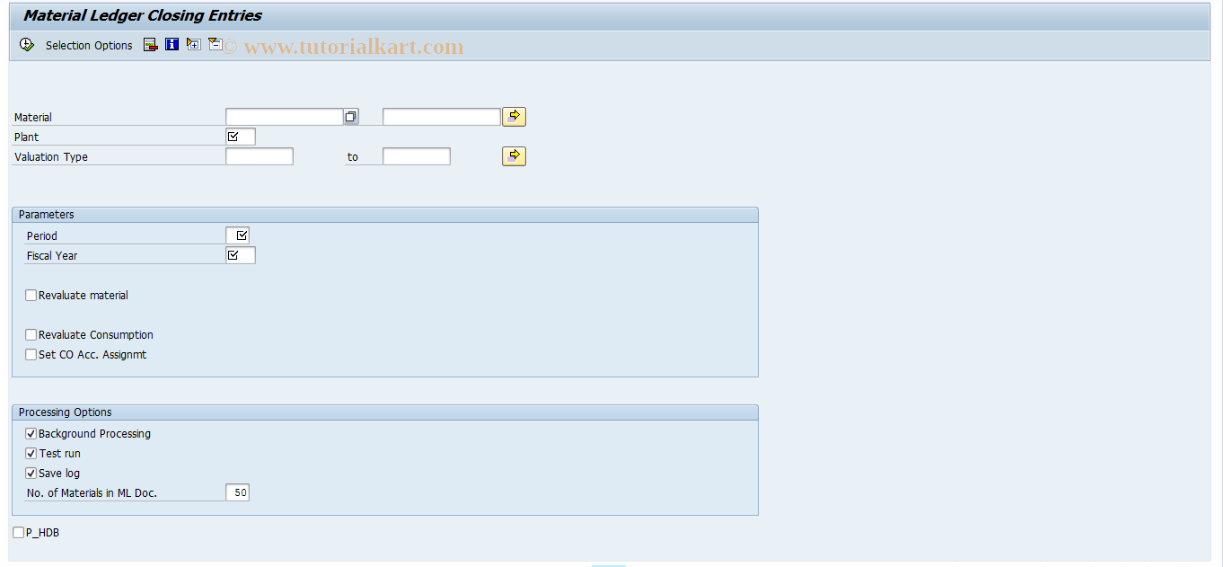 SAP TCode CKMI - Post Closing