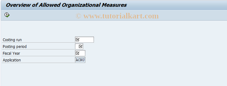 SAP TCode CKMJ_RUN - Organizational Measures for Run