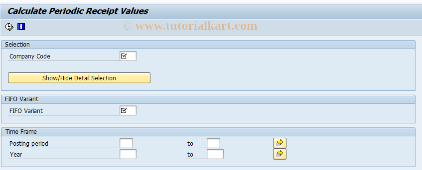 SAP TCode CKMLBB_AGGREGATE - Calculate Periodic Receipt Values