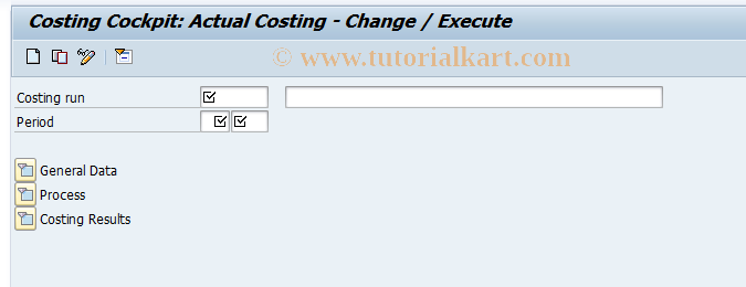 SAP TCode CKMLCP - Cockpit Actual Costing