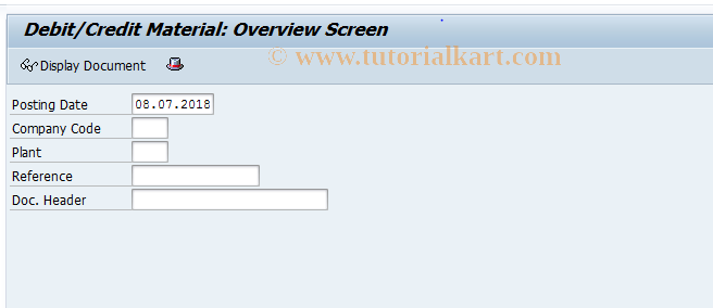 SAP TCode CKMLDC - Debit/Credit Material