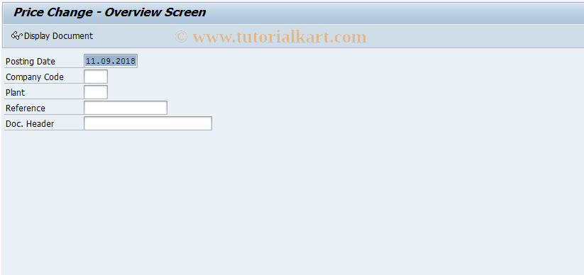 SAP TCode CKMLPC - Price Change