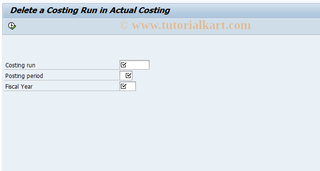 SAP TCode CKMLRUNDEL - Delete Costing Run (Actual Costing)