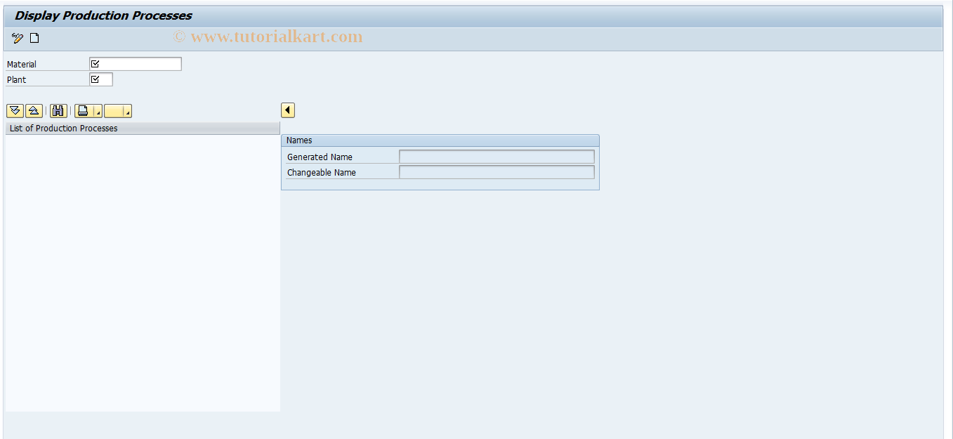 SAP TCode CKML_FPR1N - Edit Production Process