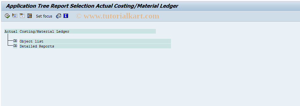 SAP TCode CKMR - Report Selection Material Ledger