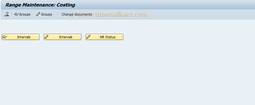 SAP TCode CKNR - Maintain Number Ranges: KALK