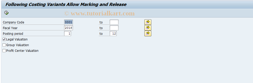 SAP TCode CKVF - Show Whether Marking/Release Allowed