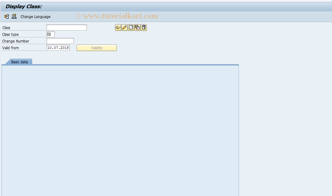 SAP TCode CL03 - Display Class