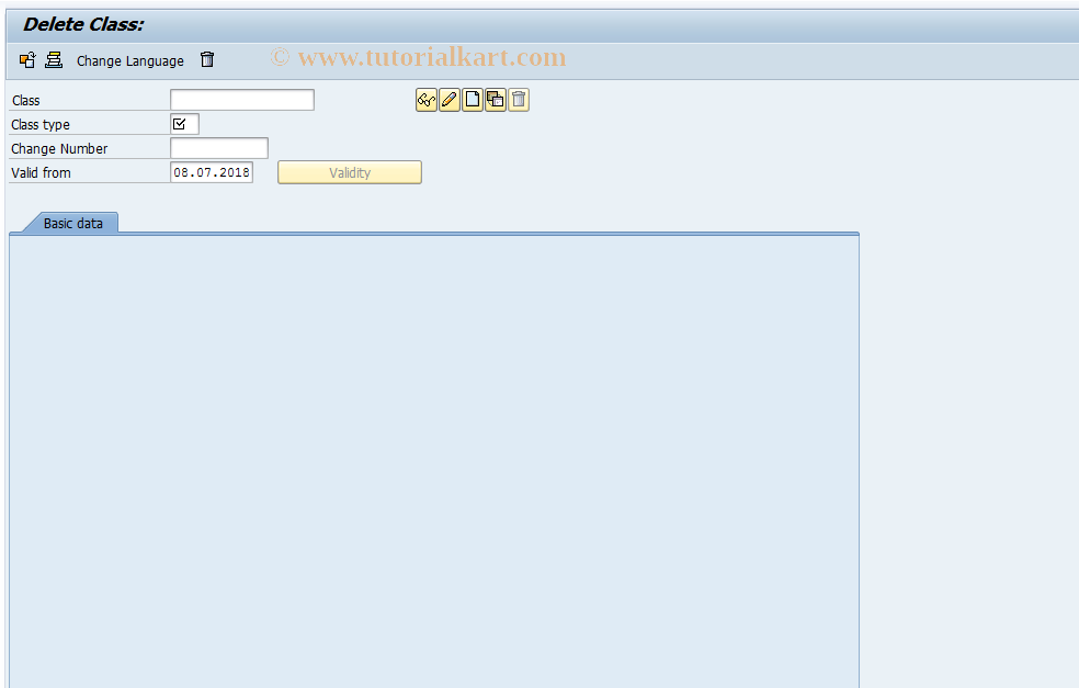 SAP TCode CL04 - Delete Class