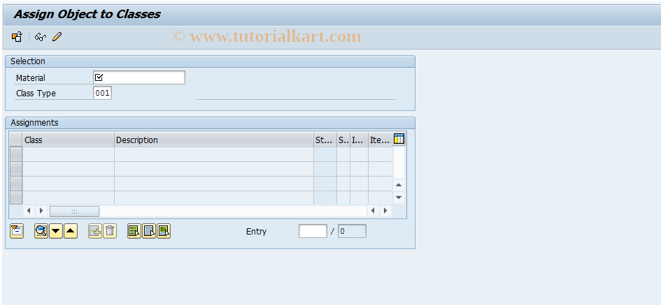 SAP TCode CL20N - Object Assignments