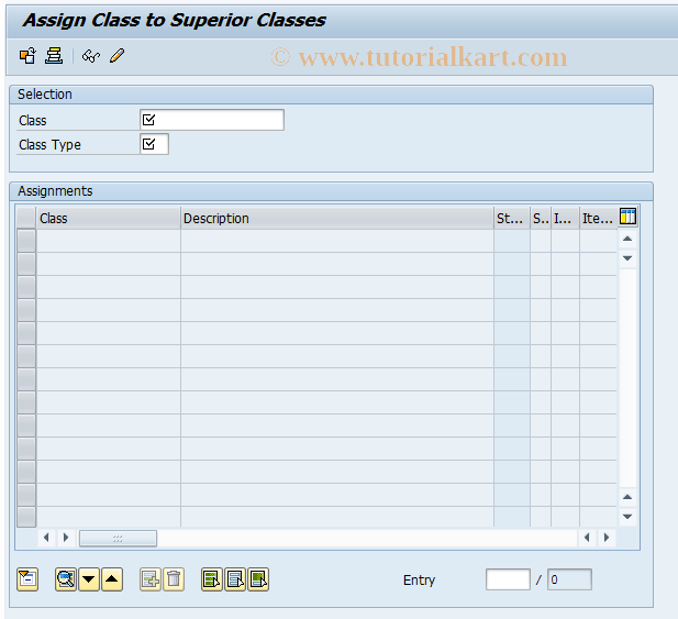 SAP TCode CL22N - Assign Class to Superior Classes
