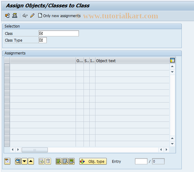SAP TCode CL24 - Assign Objects to One Class