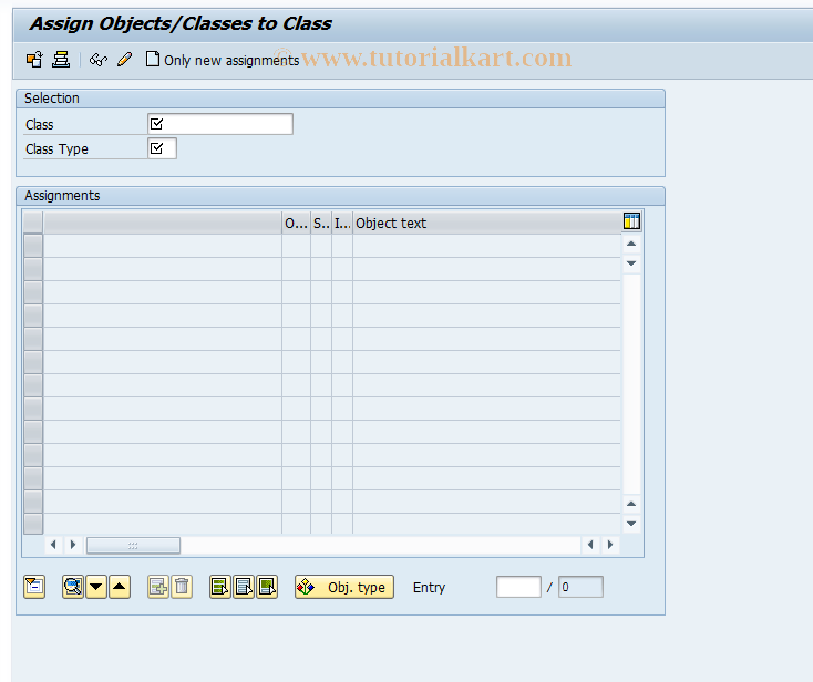 SAP TCode CL24N - Class Assignments