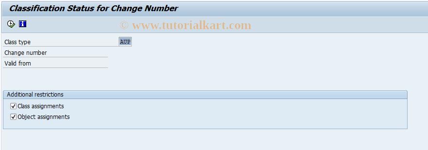 SAP TCode CL2A - Classification Status