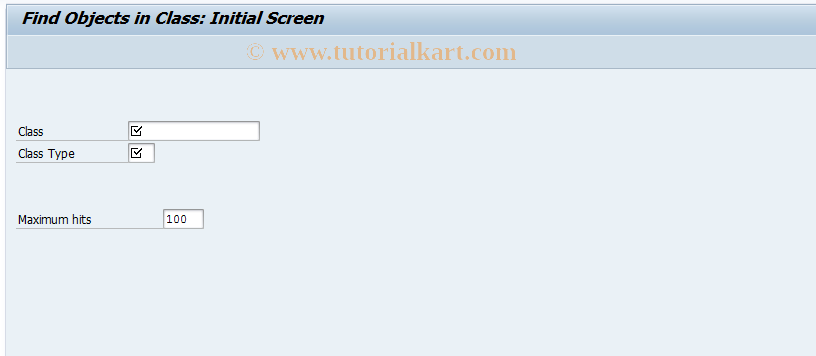 SAP TCode CL30 - Find Objects in Classes