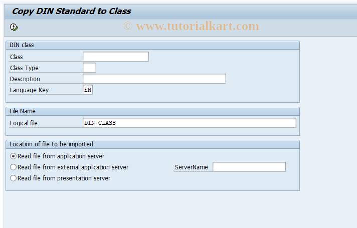 SAP TCode CL6E - Copy DIN Standard