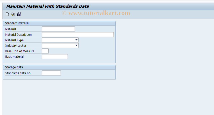 SAP TCode CL6G - Create Material w. DIN Characteristic Data