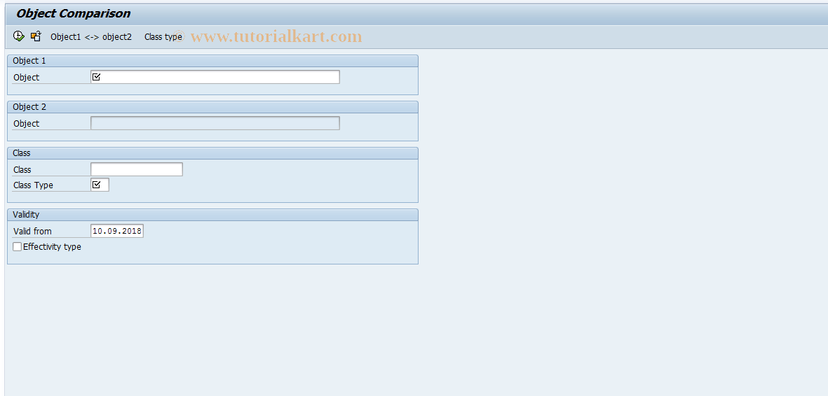 SAP TCode CL6O - Plus-Minus Object Display