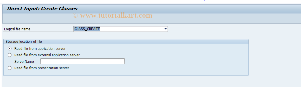 SAP TCode CL6R - Direct Input for Classes