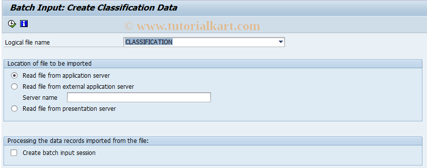SAP TCode CLB1 - Batch Input for Classification