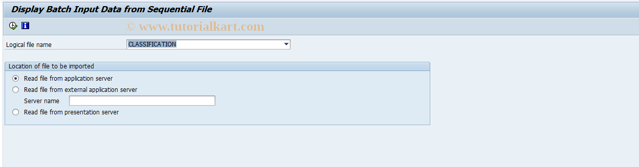 SAP TCode CLB3 - Display Classification File