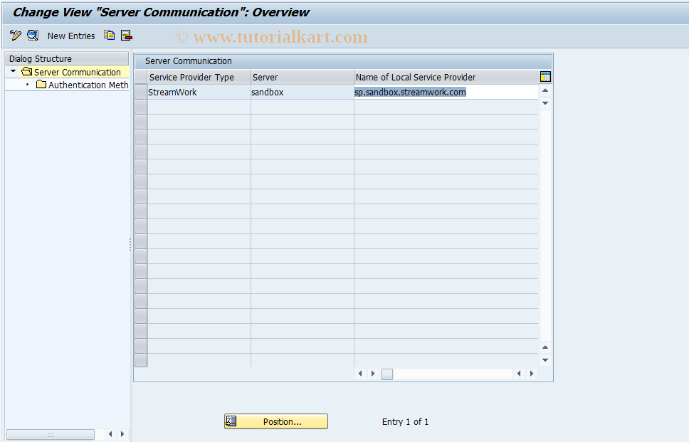 SAP TCode CLB_PLATF - Collaboration: Server Settings