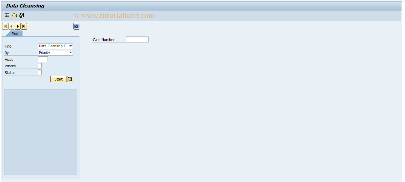 SAP TCode CLEAR - Start Data Cleansing Tool