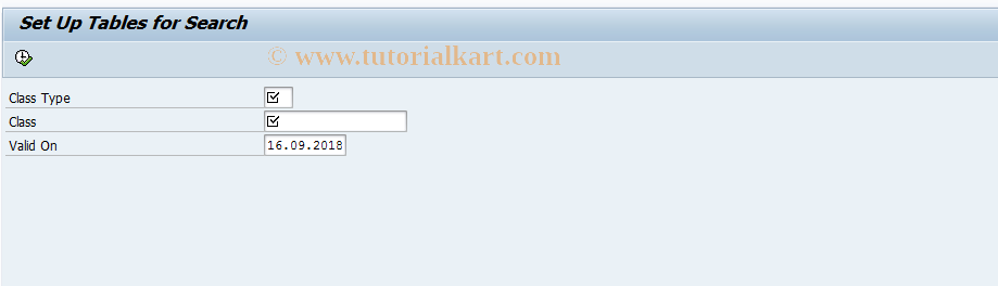 SAP TCode CLGT - Set Up Tables for Search