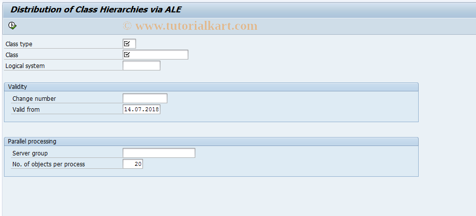 SAP TCode CLHI - Distribution of Class Hierarchies