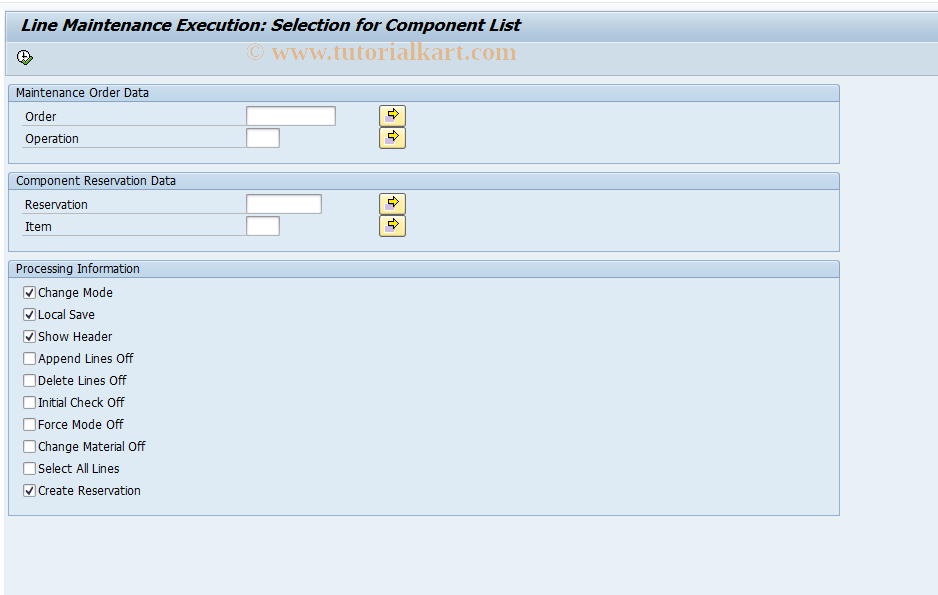 SAP TCode CLIST - Configuration Control : Component List