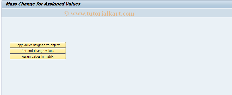 SAP TCode CLMM - Mass Change for Assigned Values