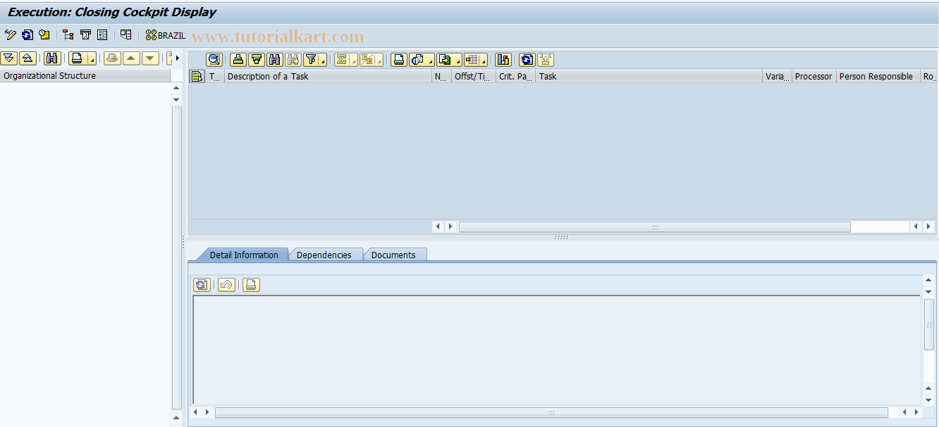 SAP TCode CLOCO - Closing Cockpit - Execution