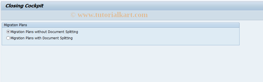 SAP TCode CLOCO_MIG - Closing Cockpit - Migration
