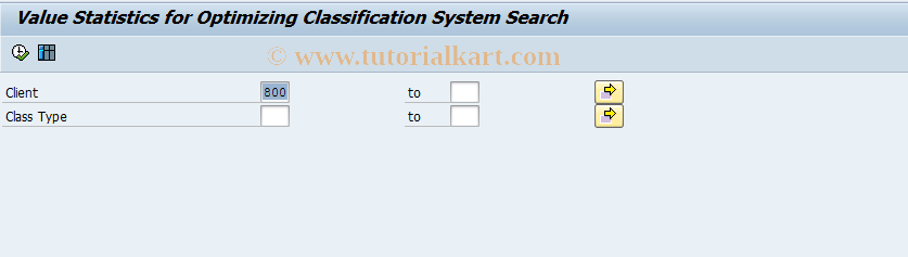 SAP TCode CLST - Create Class Statistics