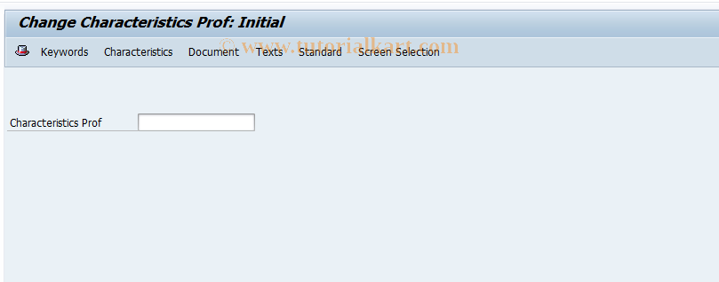 SAP TCode CLWF - Change Characteristic Profile (MMS)