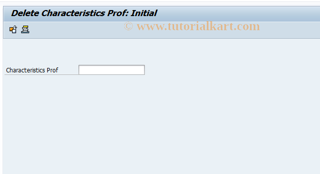 SAP TCode CLWH - Delete Characteristic Profile (MMS)