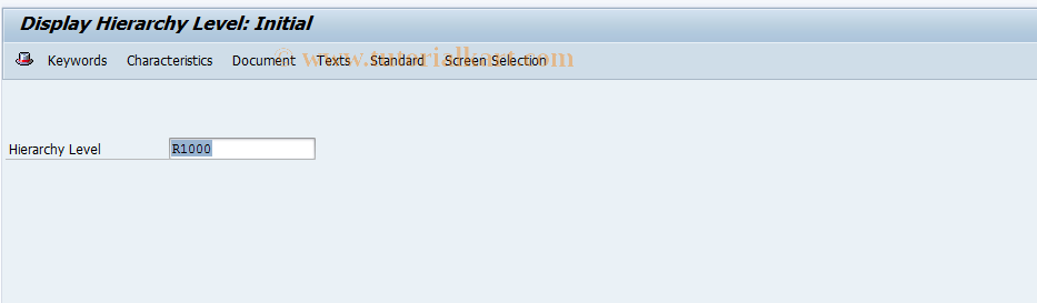 SAP TCode CLWO - Display MMS Material Group Hierarchy