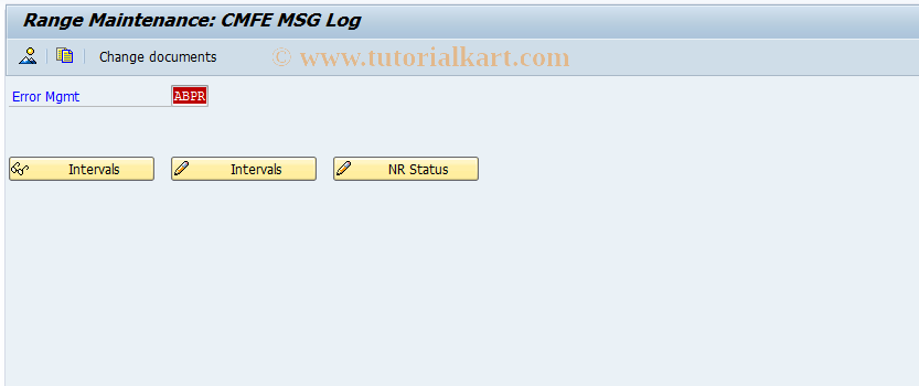 SAP TCode CMFN - Number Range Maint: CMF_PROTOK (SAP)