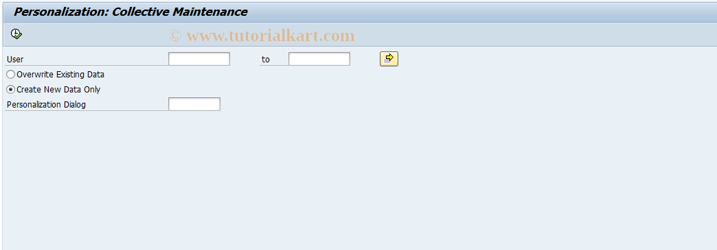 SAP TCode CMPERS_MM - Personalization: Collective Maint