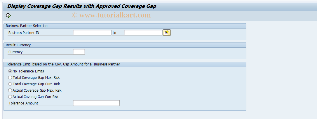 SAP TCode CMS_BCM_ACG_DISPLAY - Display BCM Res. with Appr. Cov. Gap