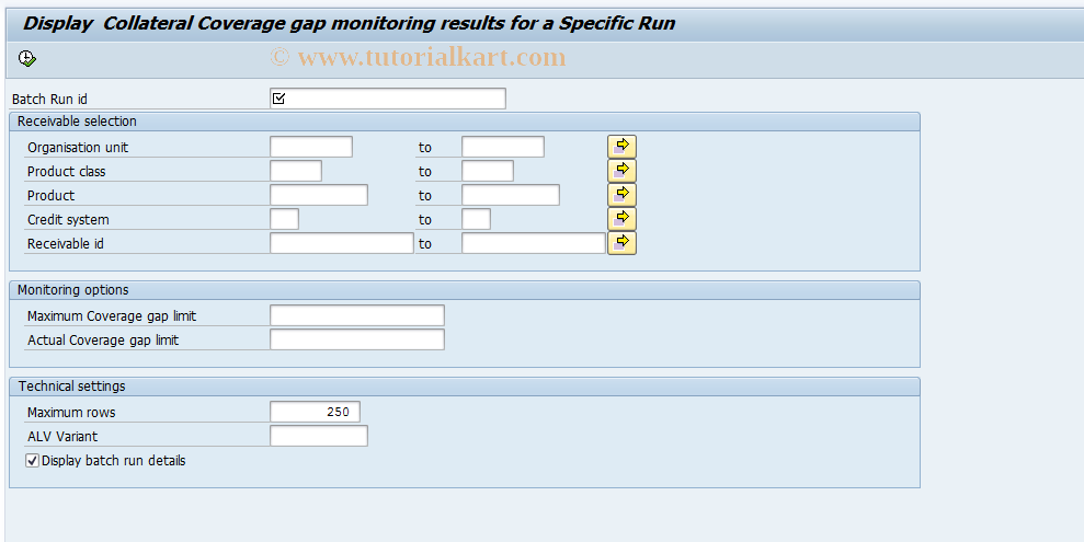 SAP TCode CMS_BCM_DISPLAY - Display BCM results for Specific Run