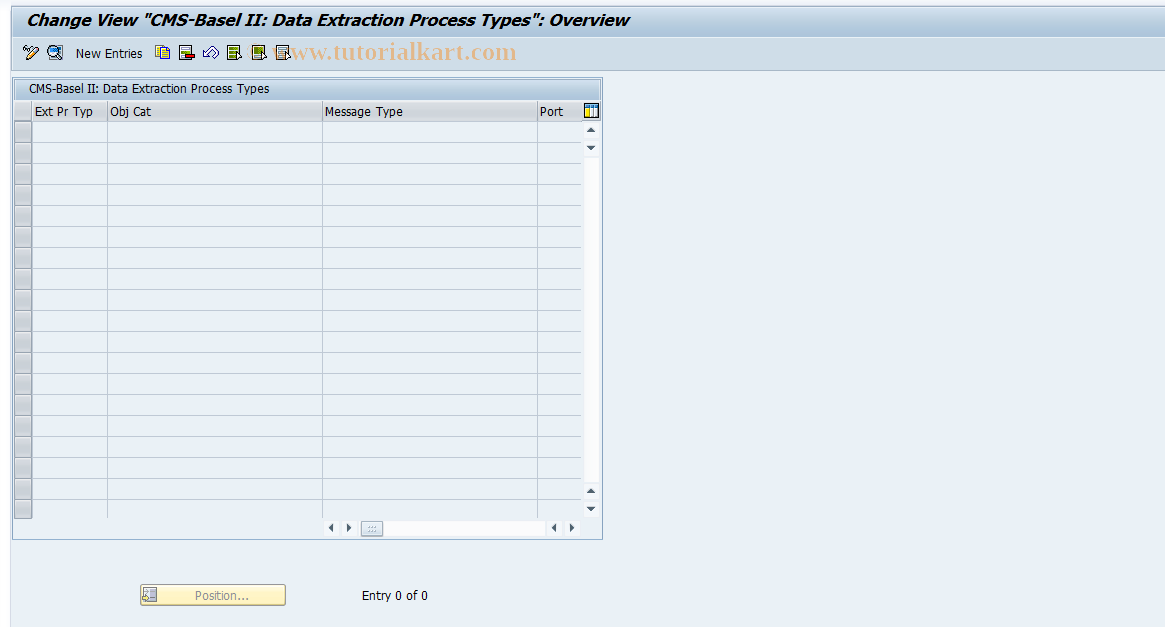 SAP TCode CMS_BII_CUS_01 - Maintain Extraction Process Type