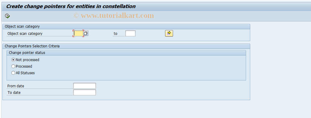 SAP TCode CMS_CREATE_CHG_PTR - Create chg ptr for entities in const