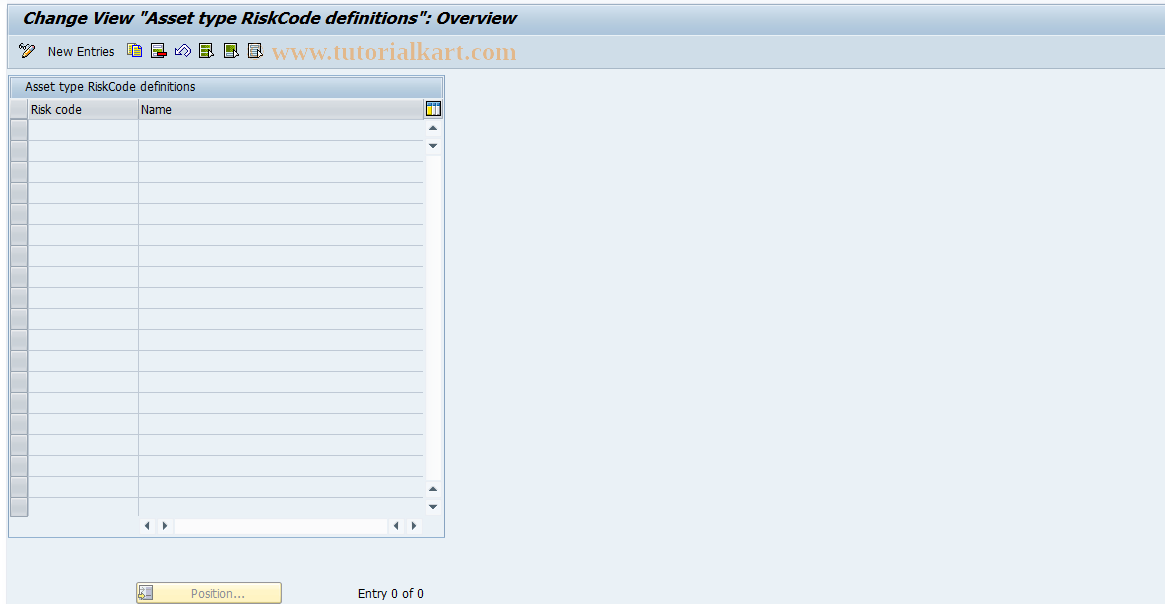 SAP TCode CMS_CUS_03 - Risk Codes