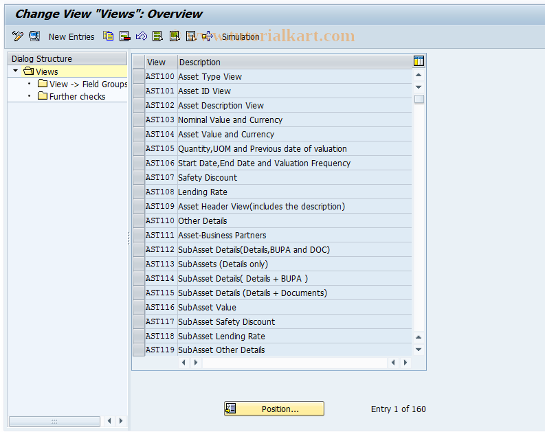 SAP TCode CMS_CUS_BDT_003 - CMS Control: Views