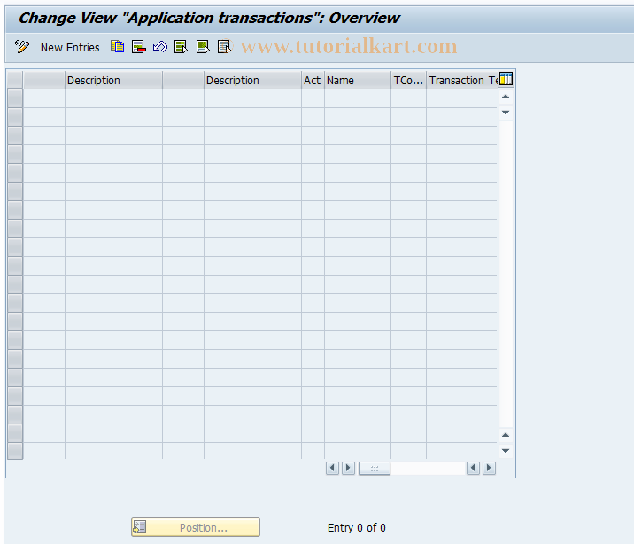 SAP TCode CMS_CUS_BDT_015 - CMS Control: Application Transactions
