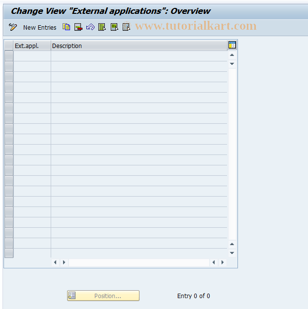 SAP TCode CMS_CUS_BDT_017 - CMS-Control: External applications